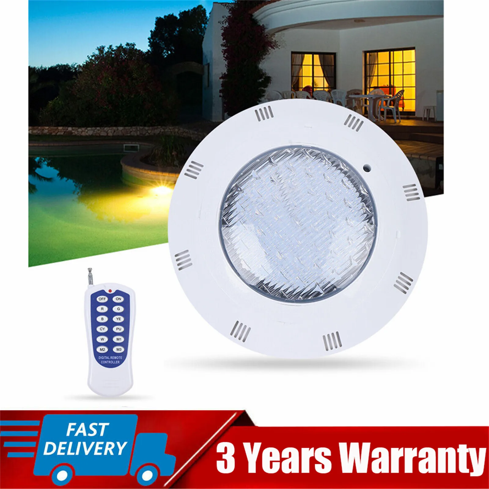 12V 54W スイミングプール RGB LED ライトスパ水中ライト防水 IP68 ランプ