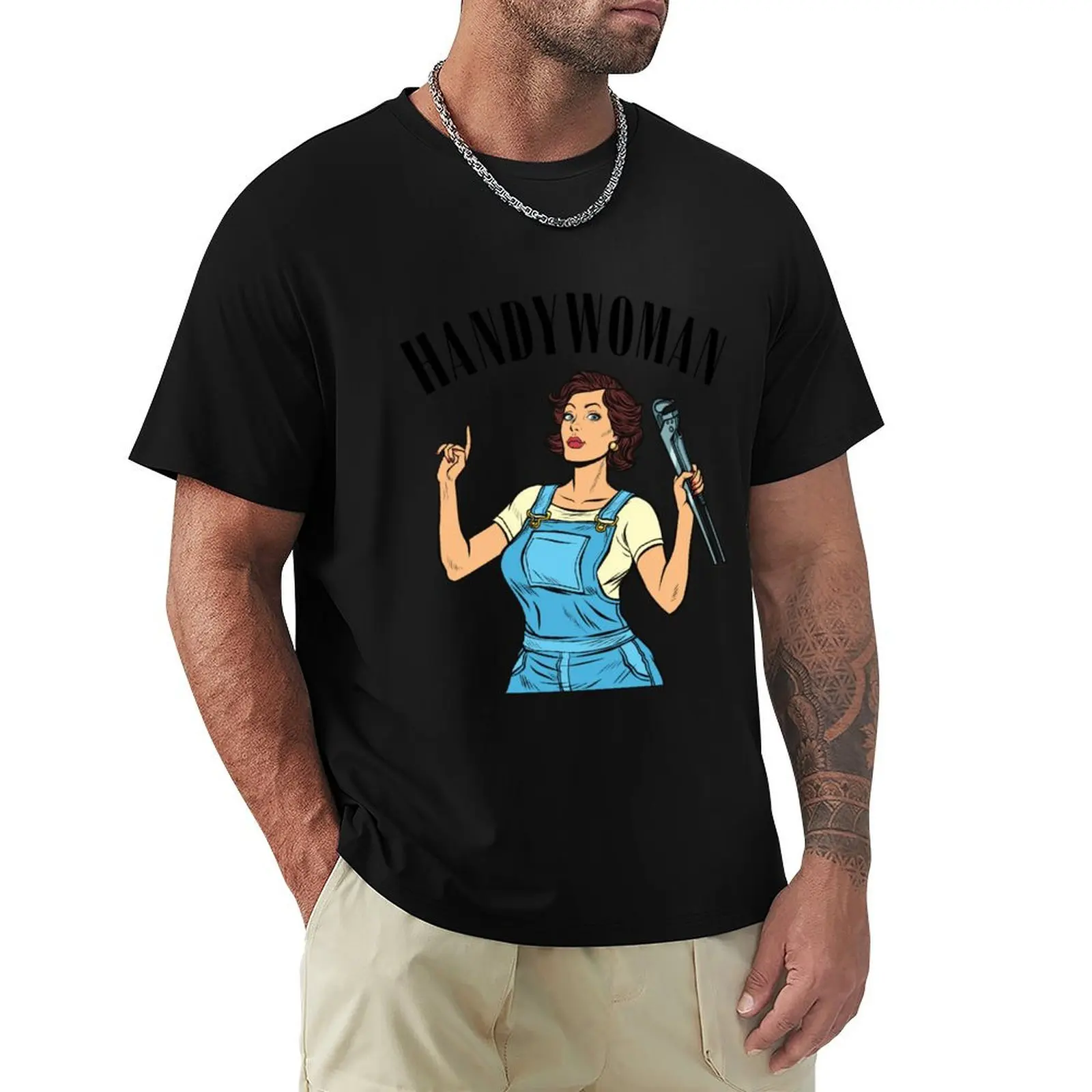 

Handywoman T-Shirt man clothes summer tops man t shirt sweat shirts, men