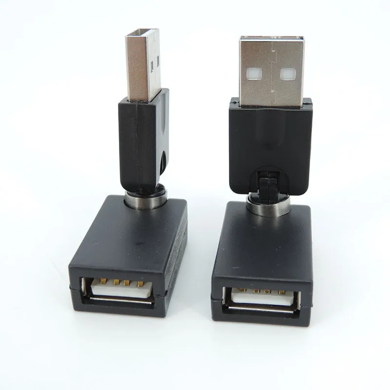 Flexible Twist Angle 360 Degree Rotating USB A 2.0 male to female Adapter Converter for cable extension connector  Q1