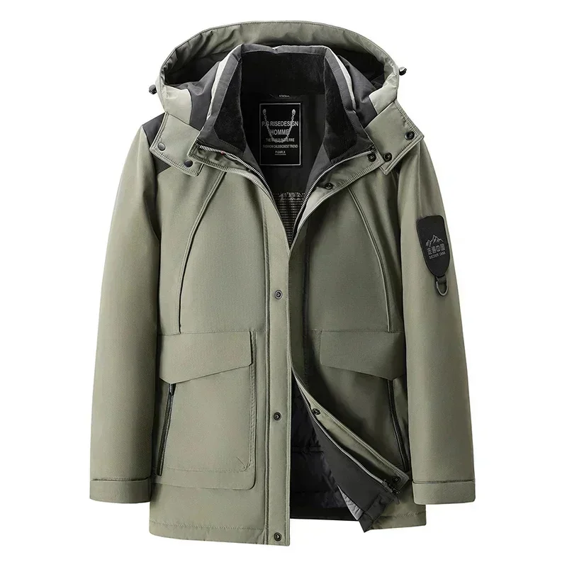 Doudoune coupe-vent et imperméable pour homme, manteau chaud Jack, poignées épaisses, doublure amovible, hiver, nouveau, 2025