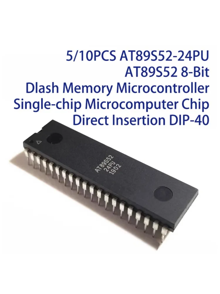 5/10 SZT. AT89S52-24PU AT89S52 8-Bitowy Mikrokontroler z Pamięcią Flash, Mikrokomputer Jednokomorowy, Bezpośredni Montaż DIP-40 — zdjęcie produktu 2