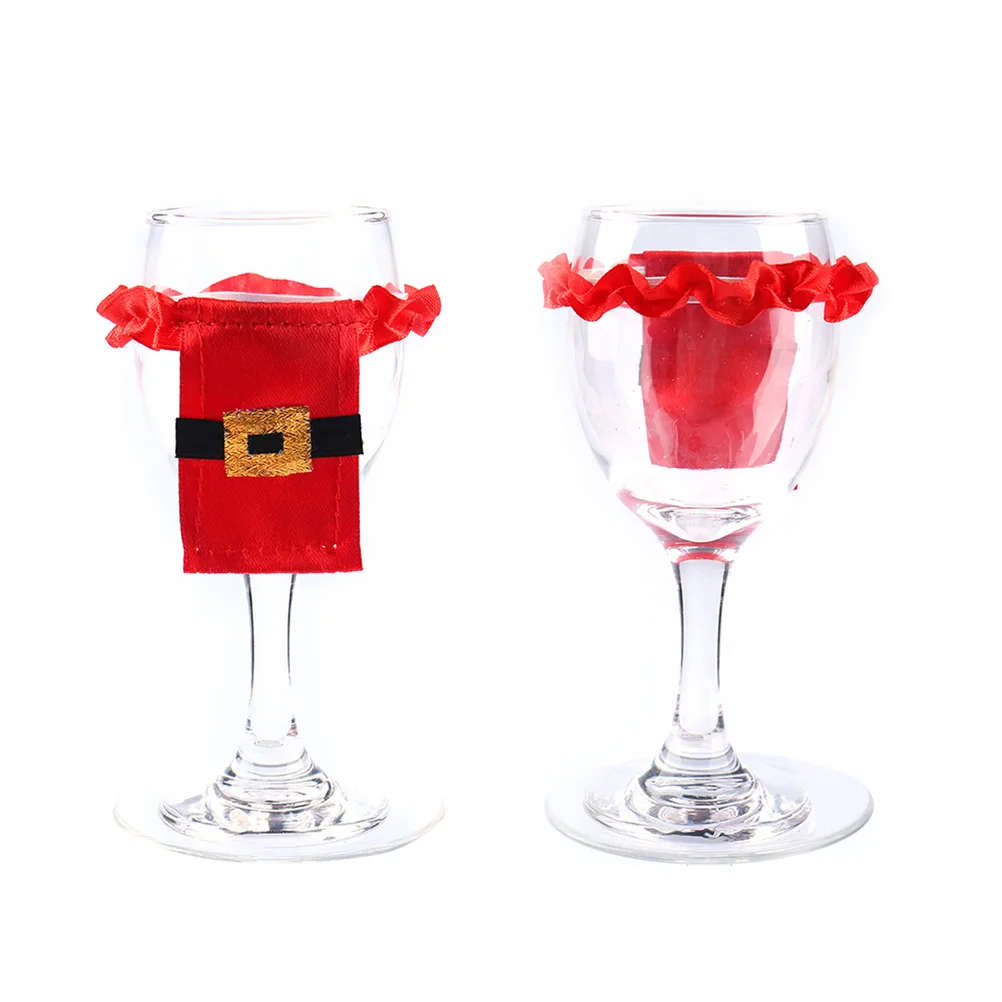 

12Pcs Santa Claus Clothes Wine Glass Covers Non-Woven Fabric Christmas Table Decoration Party Supplies Wine Glass Cover
