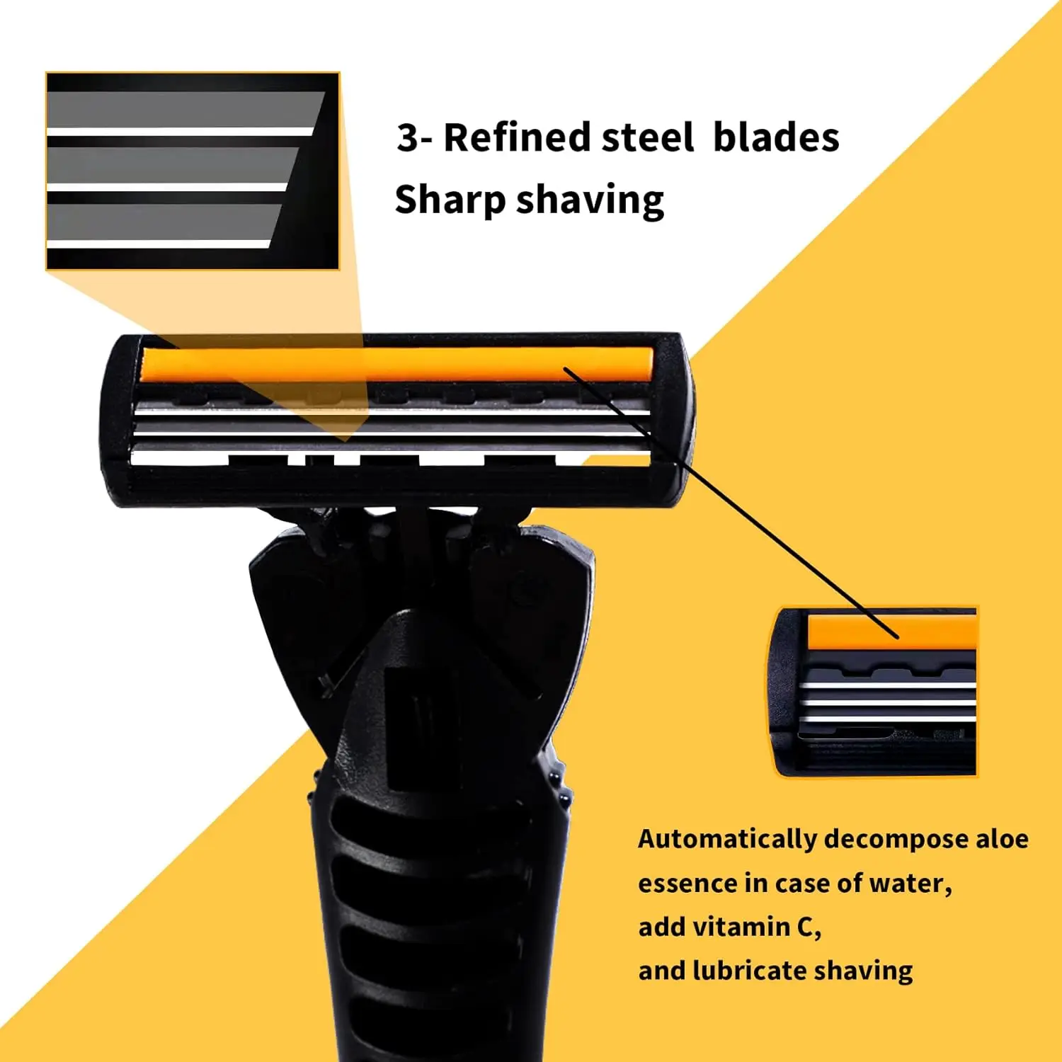 Men Razor Shaving Three Layer Blade Shaver Reusable Safety Razor Blade Professional Barber Razor Mild Hair Removal Shaver