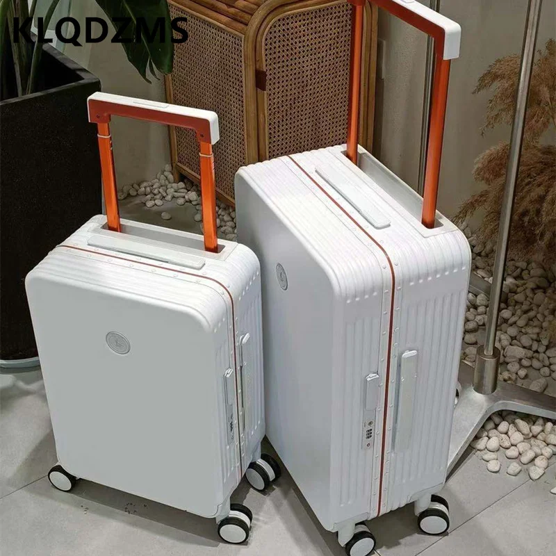 KLQDZMS 20"24"26"29 Inch Handheld Travel Suitcase Men Boarding Box Women's Aluminum Frame Trolley Case Universal Wheel Luggage