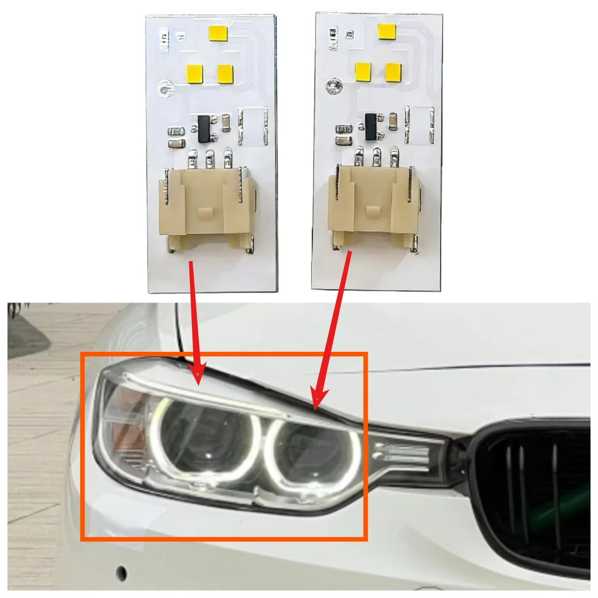 

LED DRL Board For BMW 3 Series F30 F31 F34 320i 2012-2015 Daytime Running Light White Yellow Chip 63117398766 Car Accessories