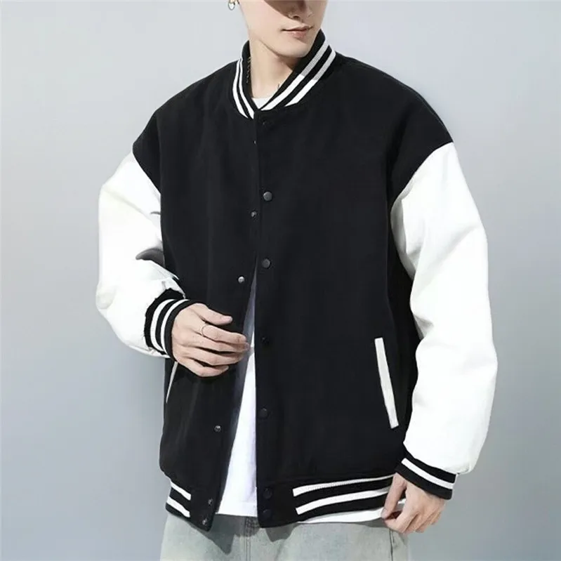 

Spring Autumn High School Baseball Jaet Men's Sle 2024 New Hong Kong Sle Color Blo Jaet Youth Faion Polyester Fabric