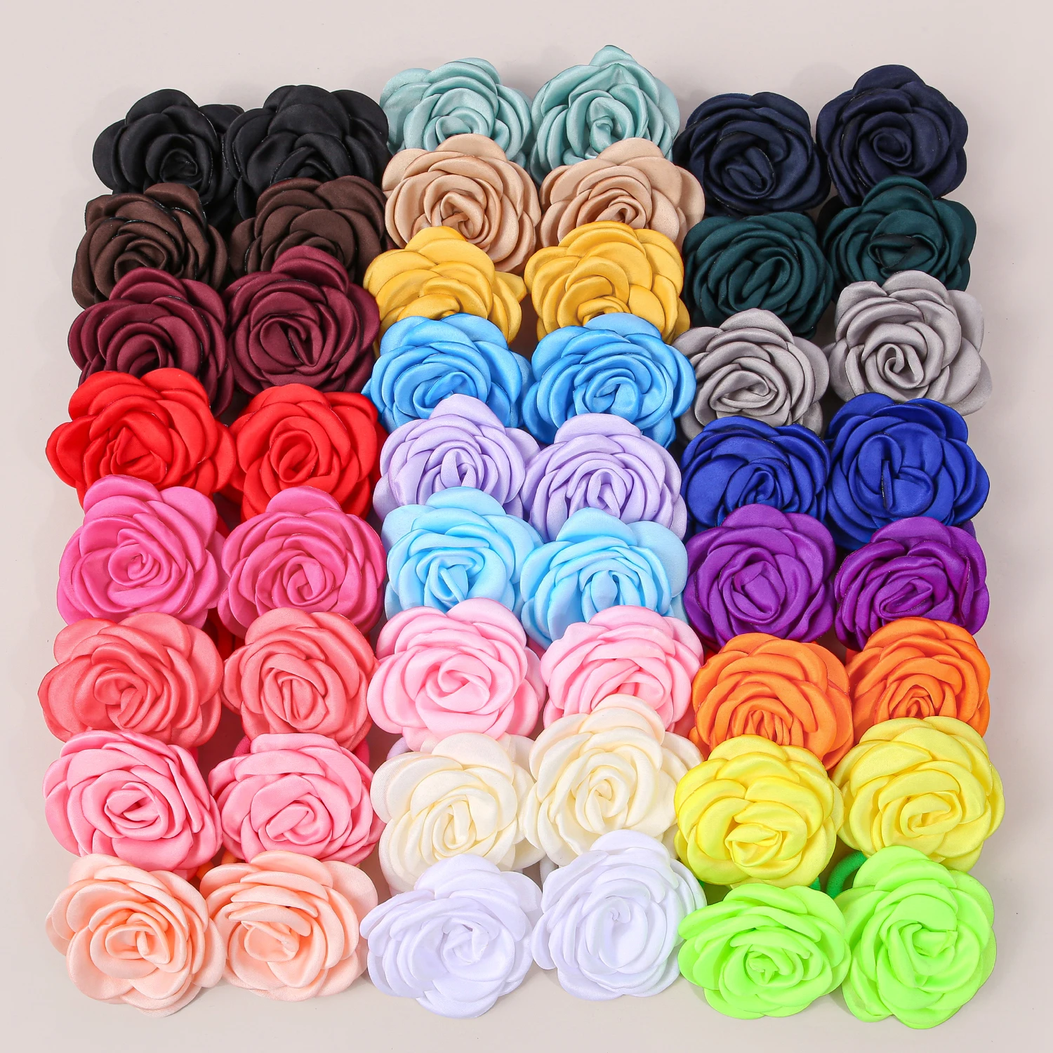 10Pcs Satin Hair Ti… - image
