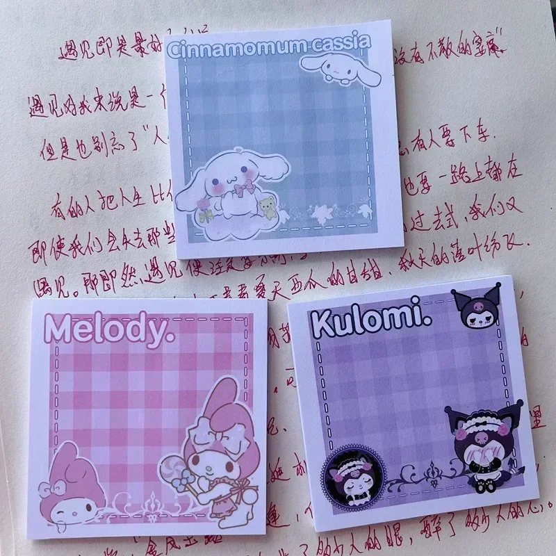 Kawaii Sanrio Anime Post Note Kuromi My Melody Cinnamoroll Post Note Stationery Girl Heart Cute Message Post Notebook