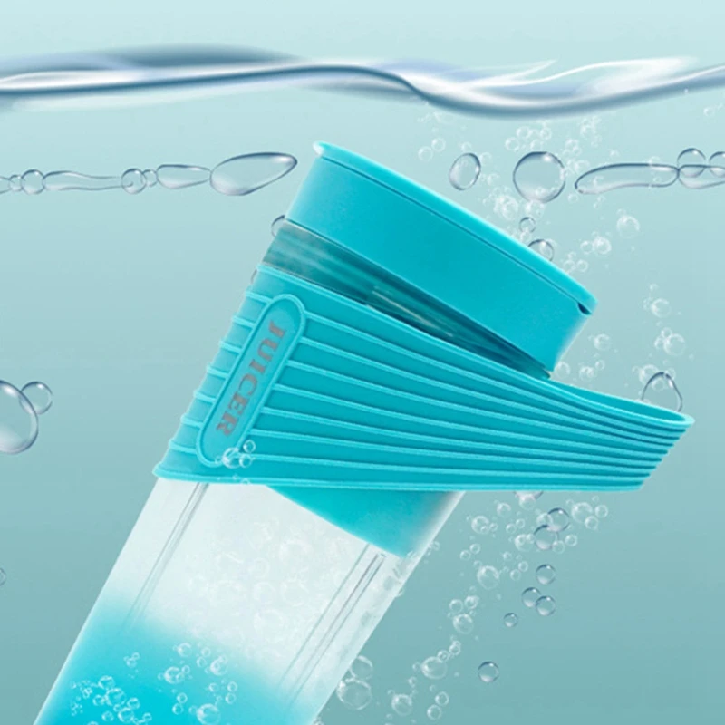 400ML USB 휴대용 블렌더 스무디 쥬서 컵 홈 여행 개인 크기 전기 과일 믹서-블루