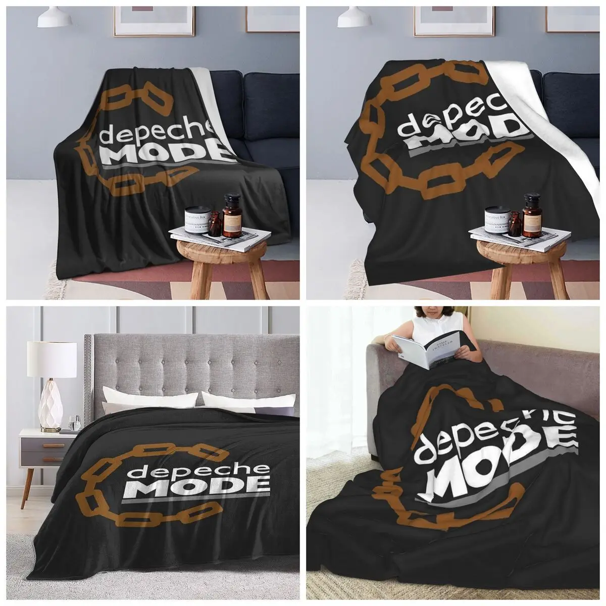 Electronic Rock Depeche Cool Mode Blankets Soft Warm Flannel Throw Blanket Cover for Bed Travel Home Sofa