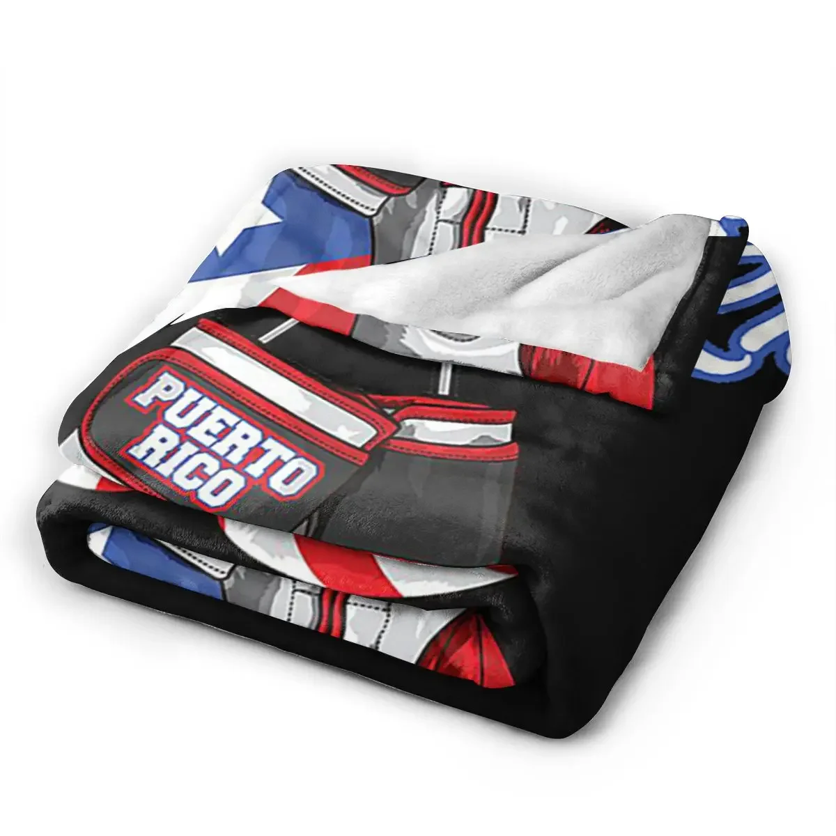 Custom Fighting For Puerto Rico Boxing Gloves Blanket 3D Print Throw Blanket Warm Super Soft Cozy Lunch Break Blanket For Sofa