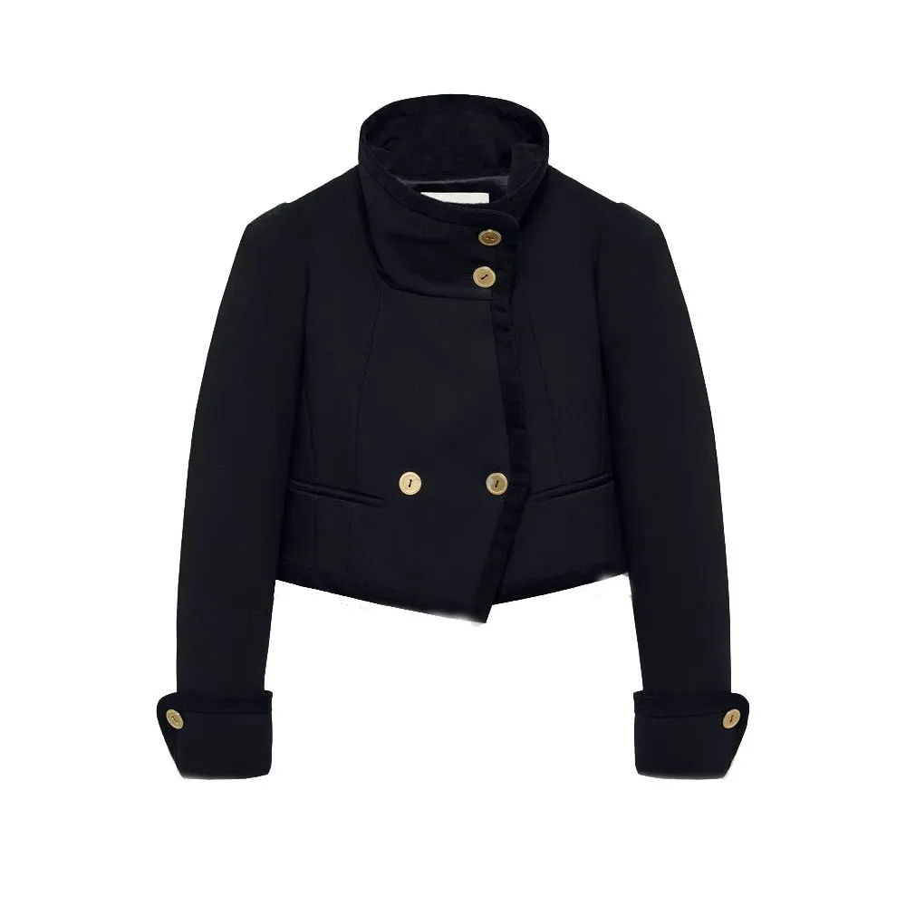 معطف نسائي من Faionable ort Jaet لخريف وشتاء وصل حديثًا بتصميم أزرار من ألياف البوليستر طويل Sve للتنقل