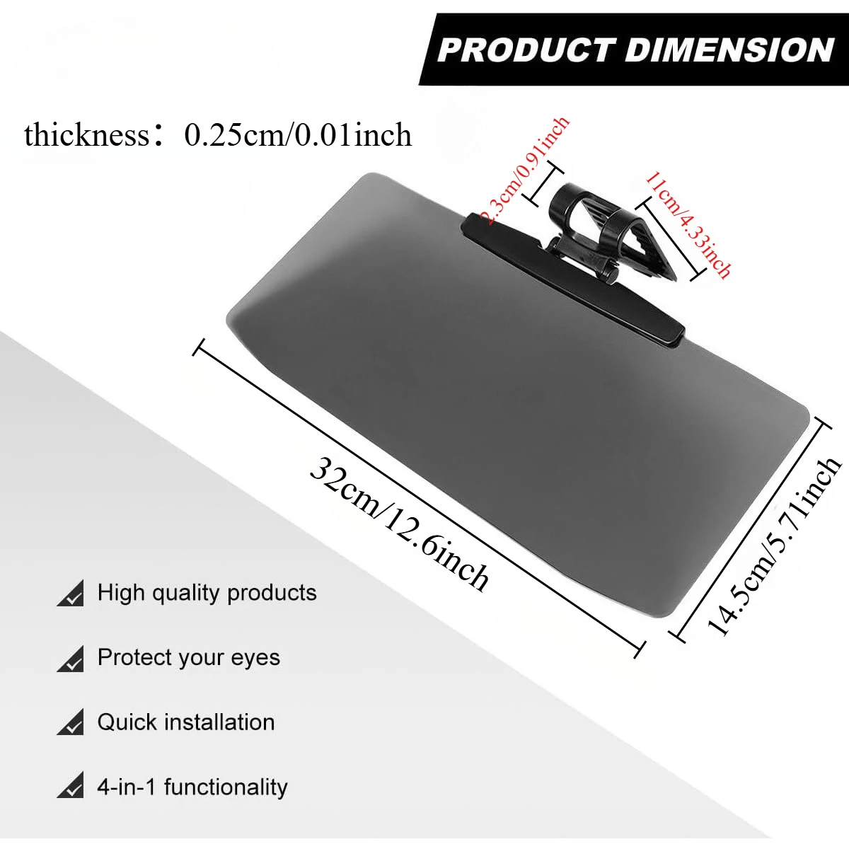 Safety Driving Day and Night Sun protection Anti-Dazzle Car Sun Visor Sun Shade UV Blocking Blocker Polarized Sunshade HD Vision