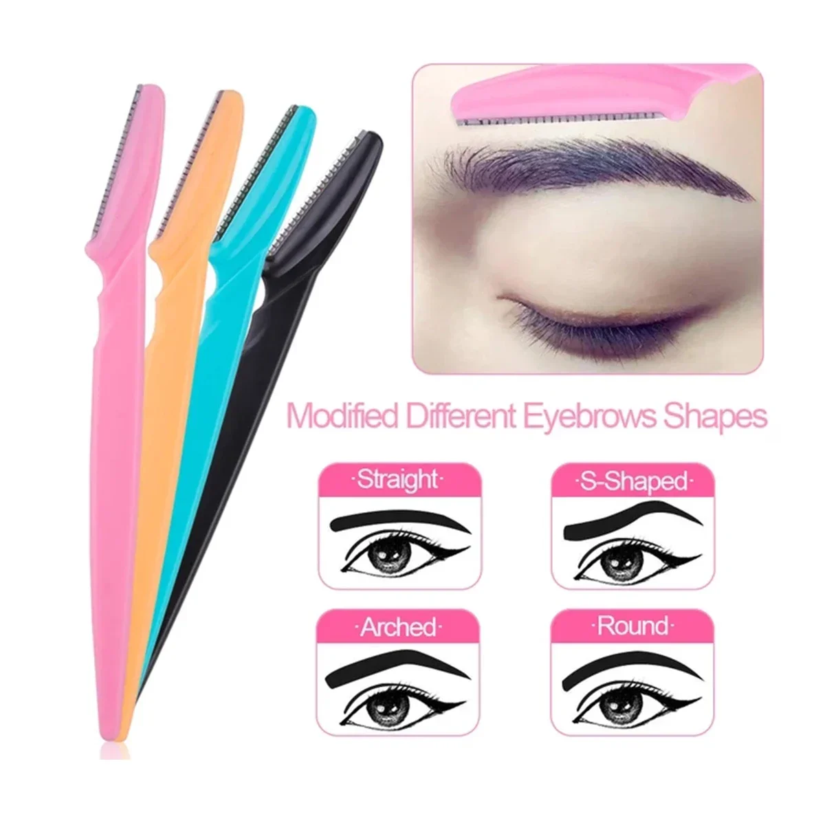 6/12Pcs Mix Color Eyebrow Razor Women Face And Body Safe Trimmer Hair Shaver Eye Brow Remover With Cover Small Makeup Tools Set