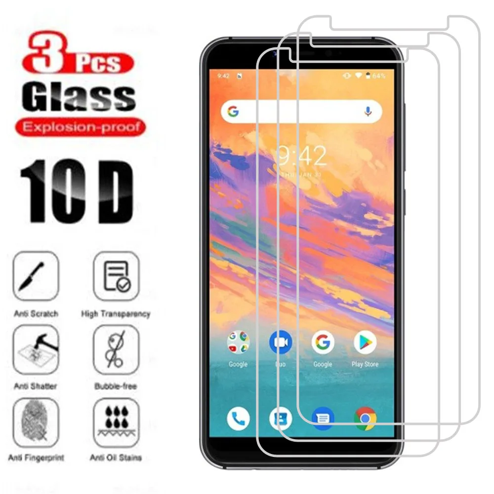 3pcs High Clear Transparent Tempered Glass For Umidigi S5 A7 A9 Pro Screen Protector Glass Film For For Umidigi A3S A3X Case