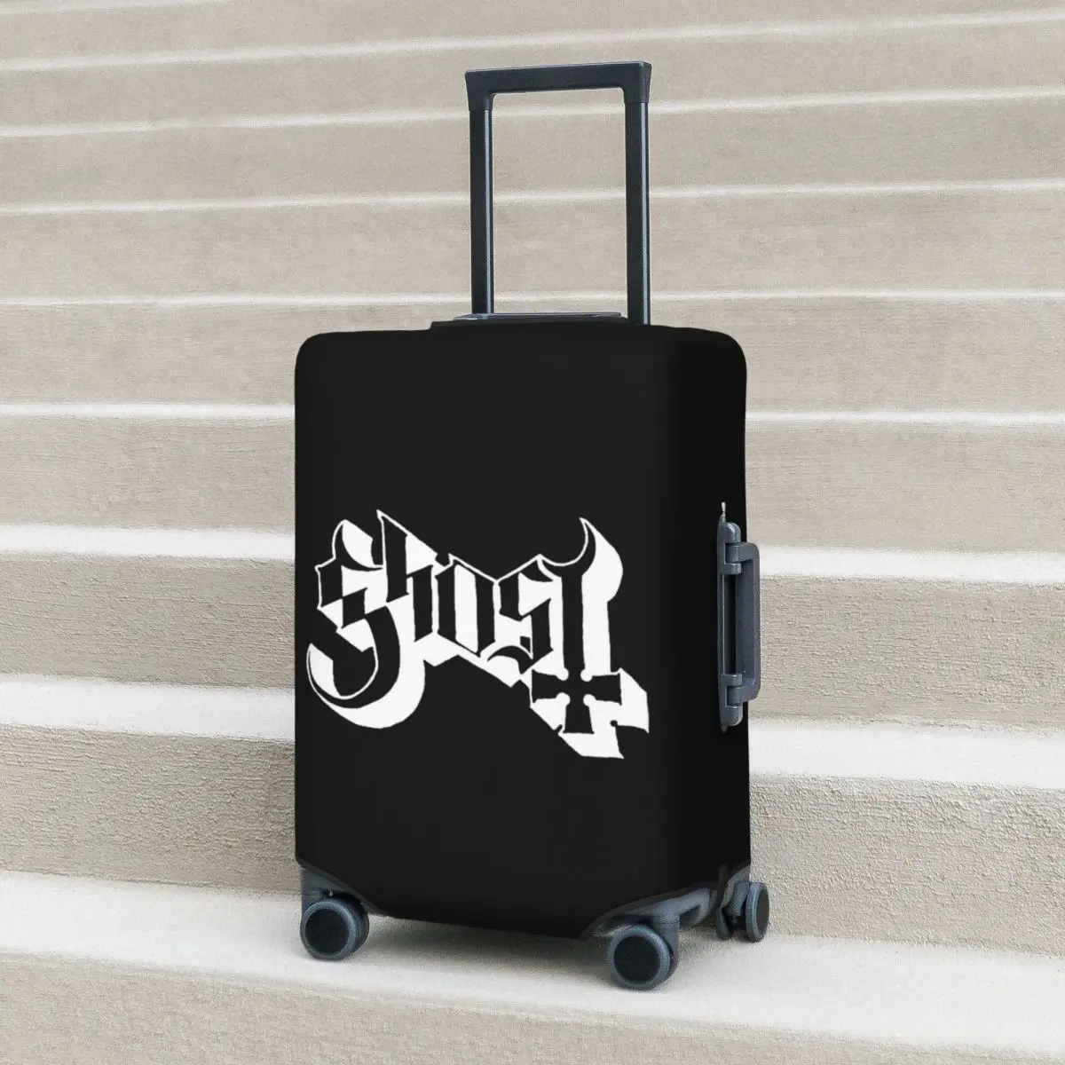 

Rock Band Ghost BC Suitcase Cover Protection Elastic Travel Luggage Protector Covers for 18-32 Inch