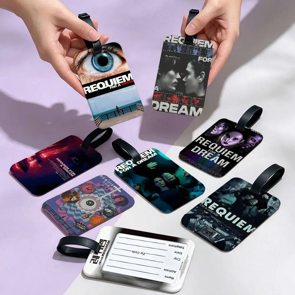R-Requiem for a Dream Multiscene PVC Luggage Tag Anti lost Design With Information Card For Travel Backpack Luggage