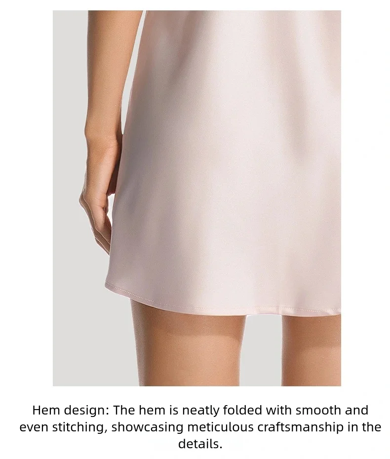 Women's Sexy Spring & Summer Sleepwear Set Deep V-neck Satin Silk-like Ice Silk Suspender Loungewear Pajamas - Image 5