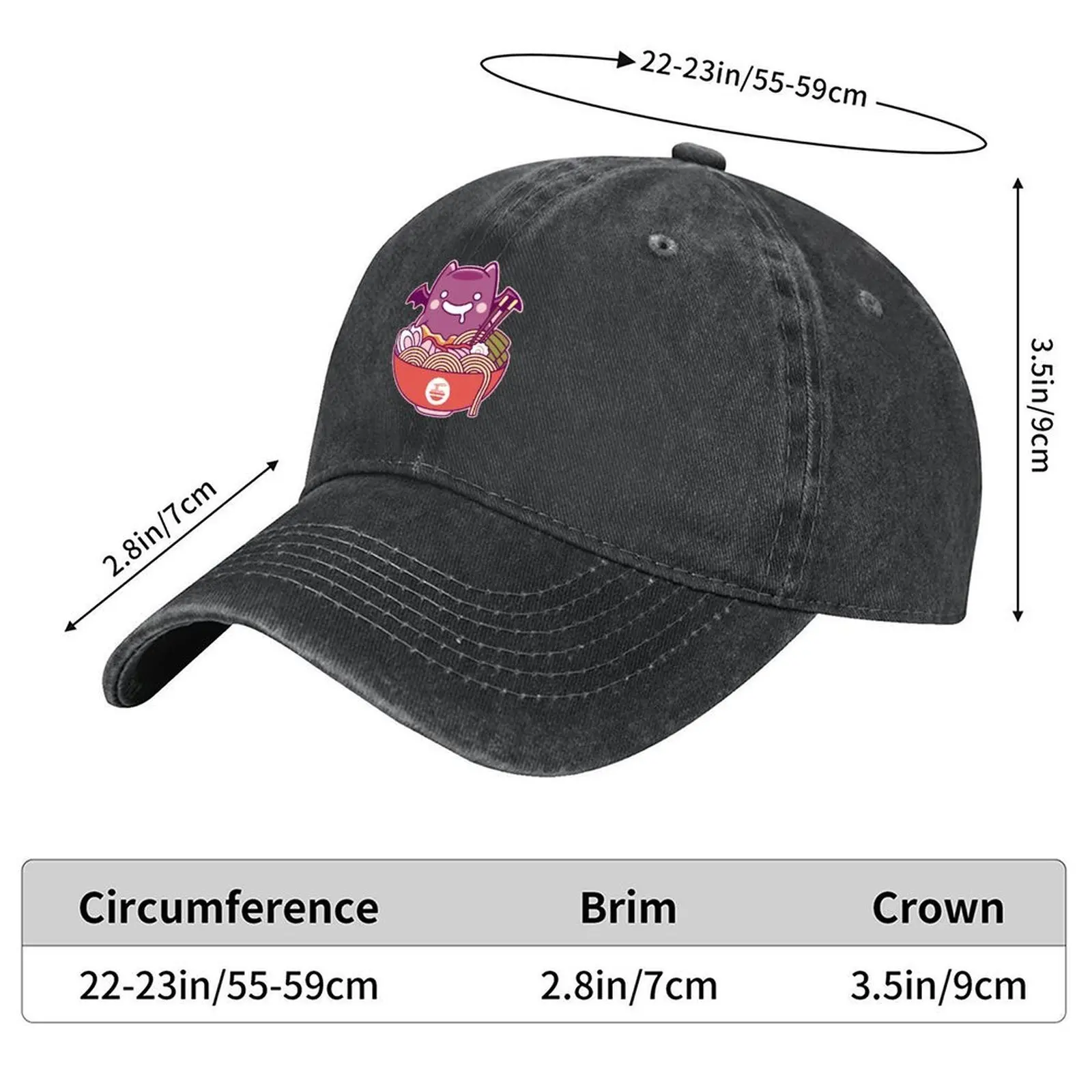 Geffen Dungeon Cute Ramen Baseball Cap Snapback Cap fishing caps man Sunhat black Women's Golf Clothing Men's