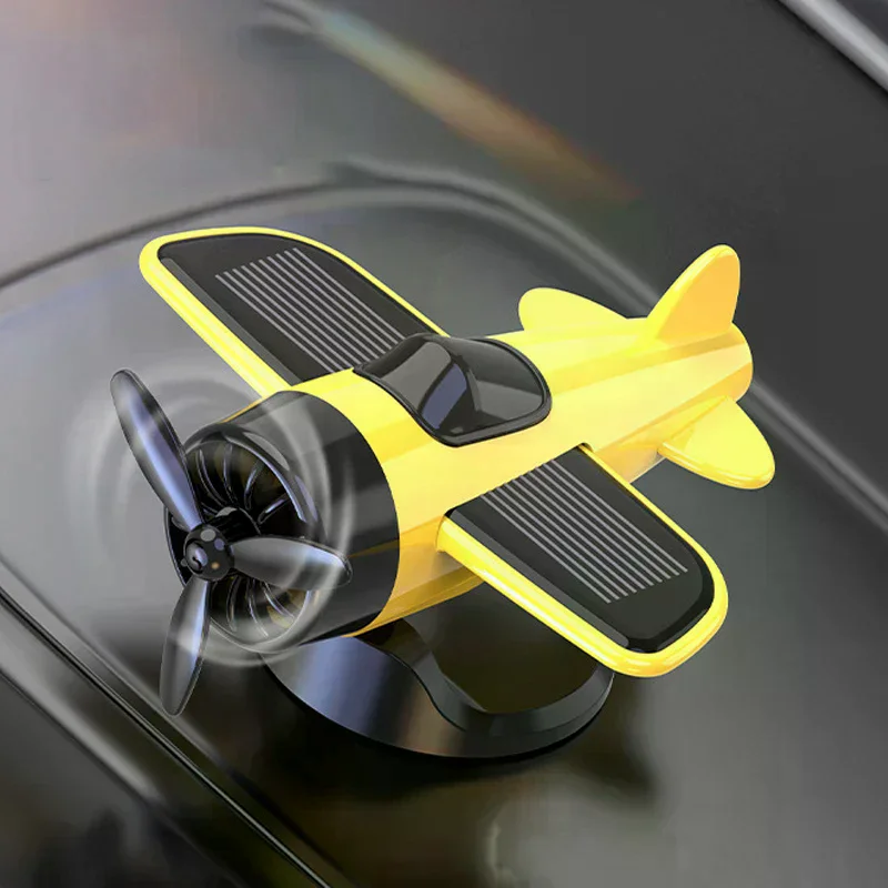 Solar-Powered Rotating Airplane Dashboard Decor, Creative Car Interior Decoration, For Aviation Enthusiasts, Car Dashboard Decor
