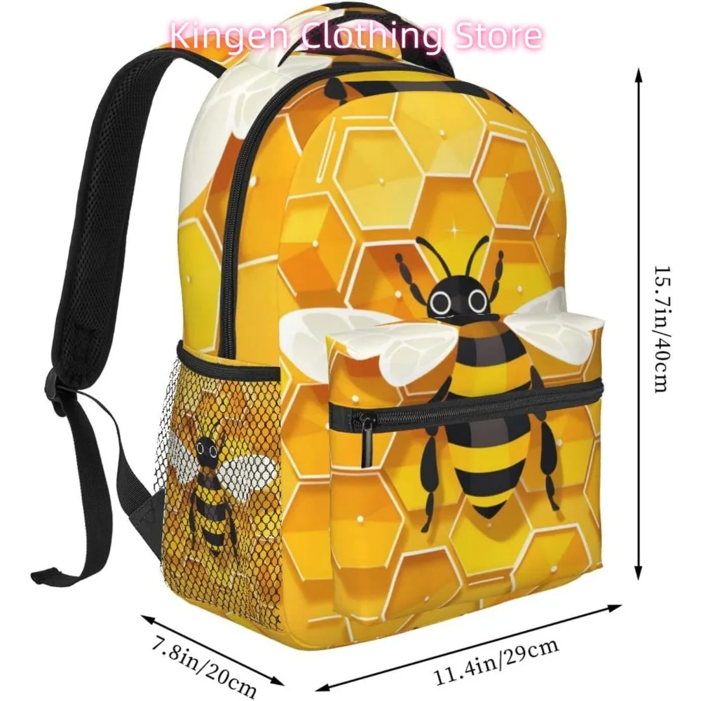 laptop bag back to school Funny Bee Lightweight Laptop Backpack Lightweight Multipurpose Travel Casual Daypack Unisex College B