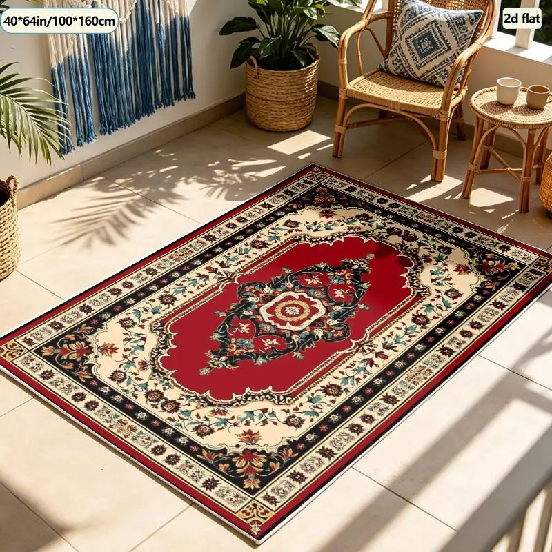 1 Piece of Exquisite Traditional Persian-Style Woven Carpet, Soft and Comfortable, Suitable for All Seasons, Lightweight and Easy to Maintain, Suitable for Living Room Decoration, Bedroom Decoration, Dining Room Decoration, Suitable for Winter and Autumn.