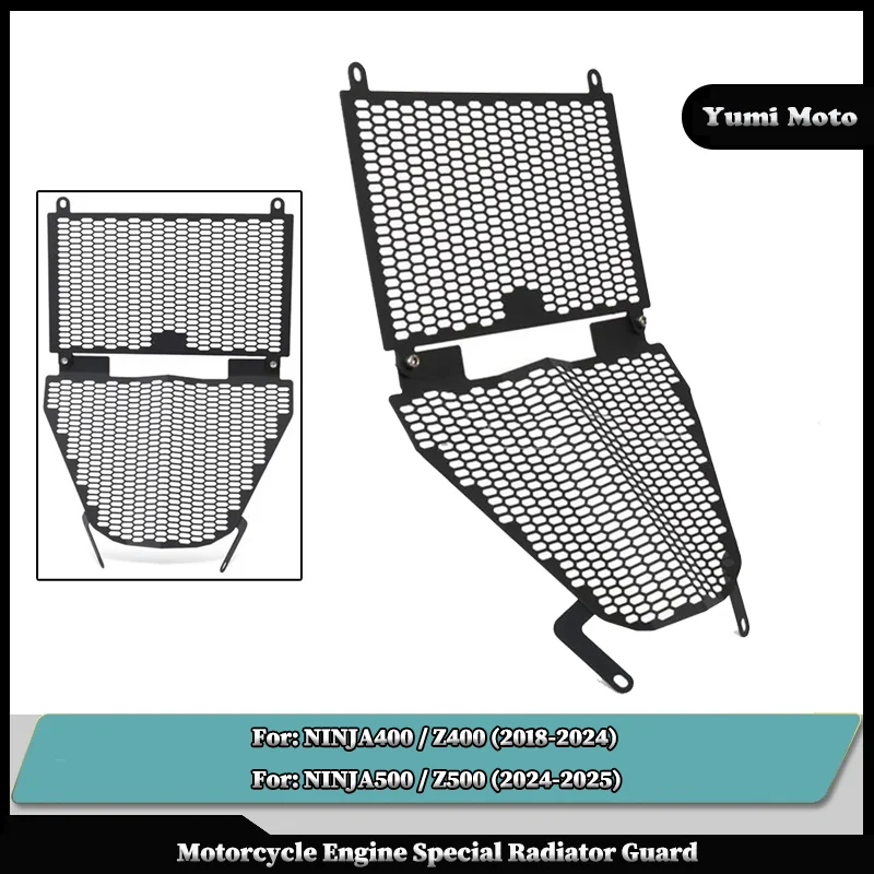 

Motorcycle Accessorie Radiator Guard Protector Grille Cover Parts For KAWASAKI NINJA500 Z500 2024-2025 NINJA400 Z400 2018-2024