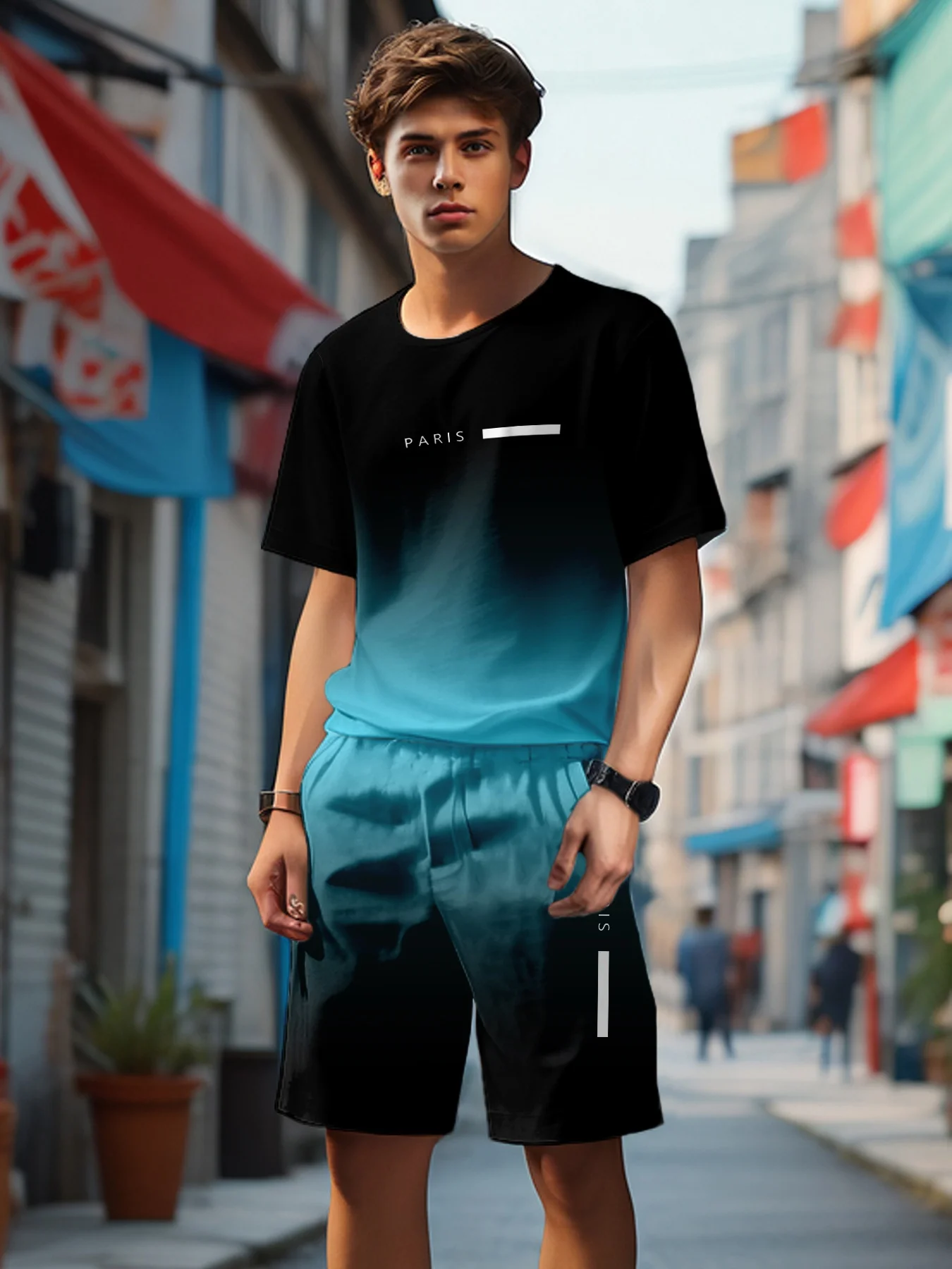 The 2025 Summer new Youth Set is a vibrant fashionable streetwear and outdoor men's suit