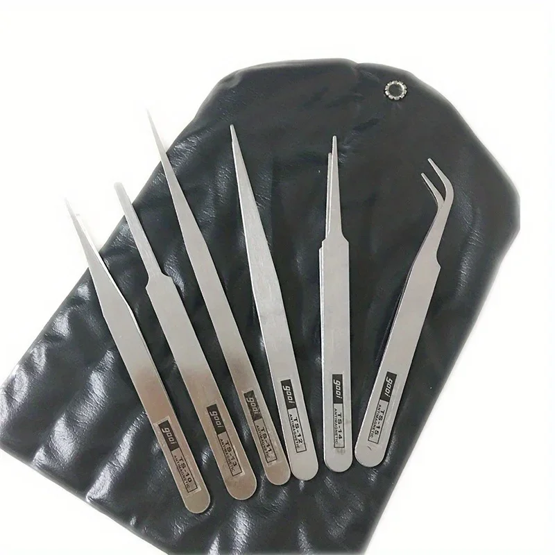 

6-piece Stainless Steel Tweezers Ts-15 Succulent Plant DIY Elbow Tweezers Gooi Tweezers Set