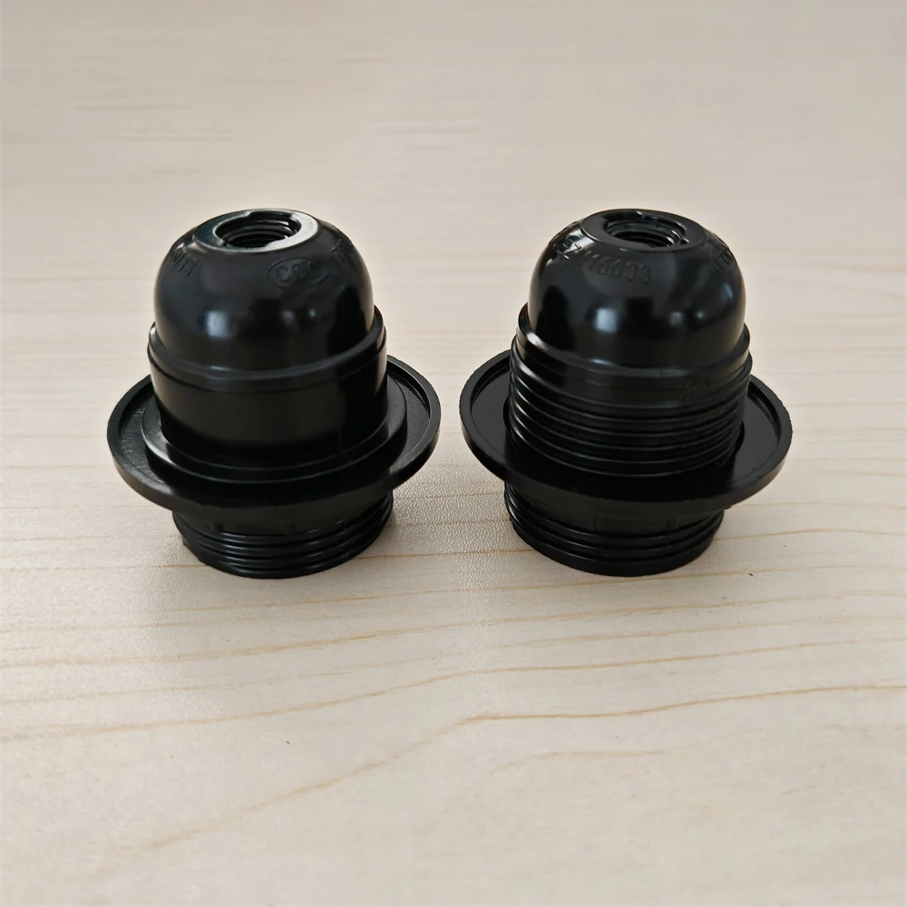 Retro Black E27 Self-locking Bakelite Lamp Holder LED Light Head Socket Lighting Fitting Floor Desktop Light Bulb Base 4A 250V