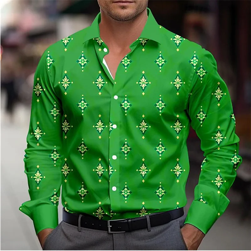 Camisa con estampado de cebra para hombre, camisa informal de manga larga con gradiente 3D, estampado de leopardo, solapa de primavera, vacaciones en la calle, 2024