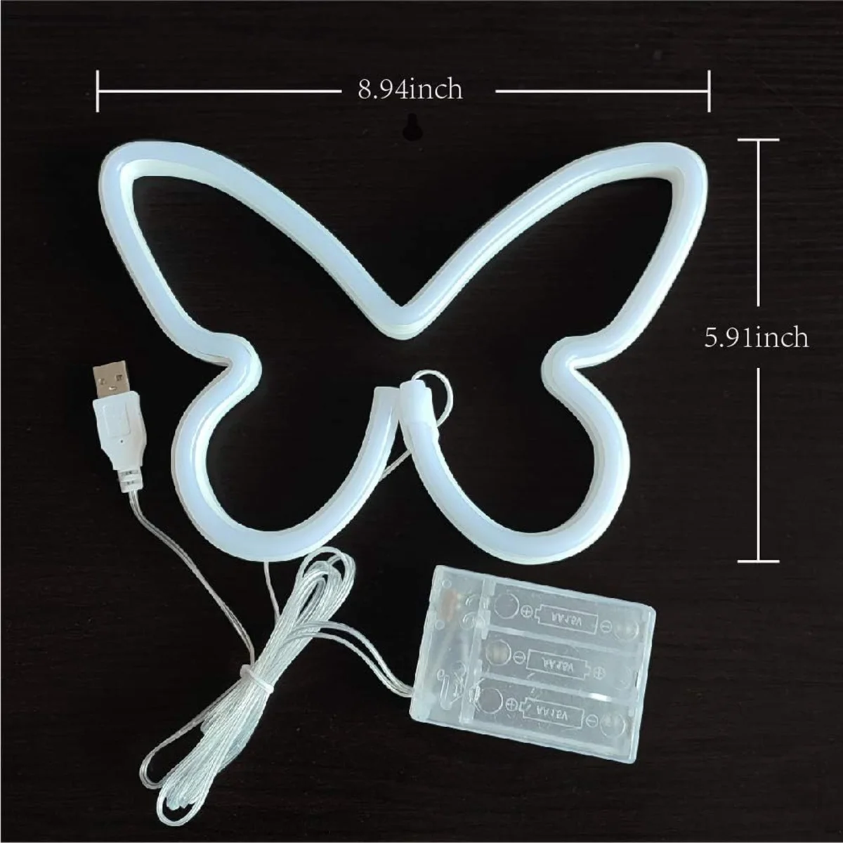 1PC motyl neony USB lub 3-AA zasilany z baterii lampa neonowa światła LED dekoracja stołu dla dzieci sypialnia prezent urodzinowy na ścianę