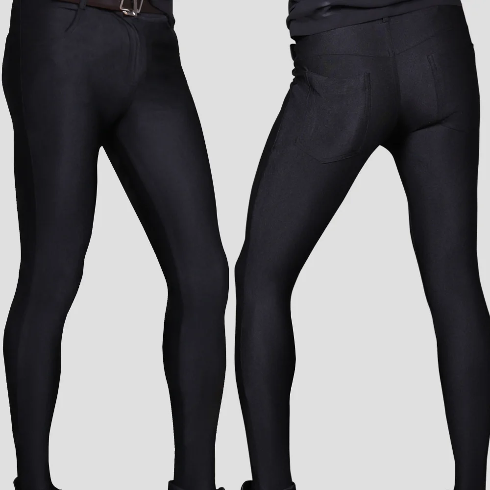 4XL Plus Size Sexy Men Pantyhose Tights Casual Pants Night Clubwear Silky Smooth Bodycon Pencil Pants Joggers Trousers Pantalon