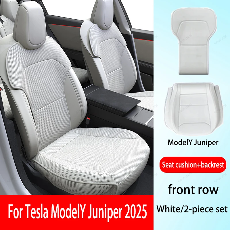 Voor Tesla Model Y Juniper 2025, PU-zitkussenventilatie, comfortabel, vier seizoenen universele split enkele zit-achterrijset