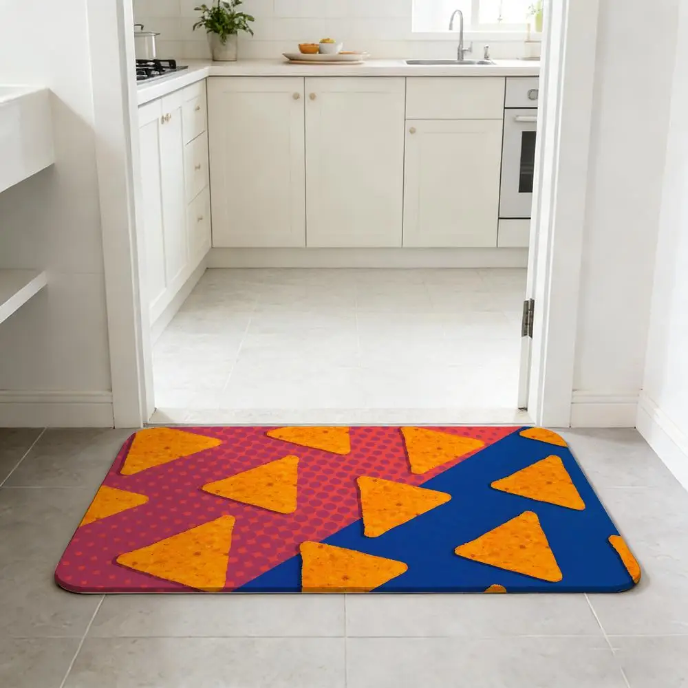 Snack D-Doritos Floor Mat Non-slip Quick-dry Diatomaceous Earth Bath Mat, Absorbent Doormat