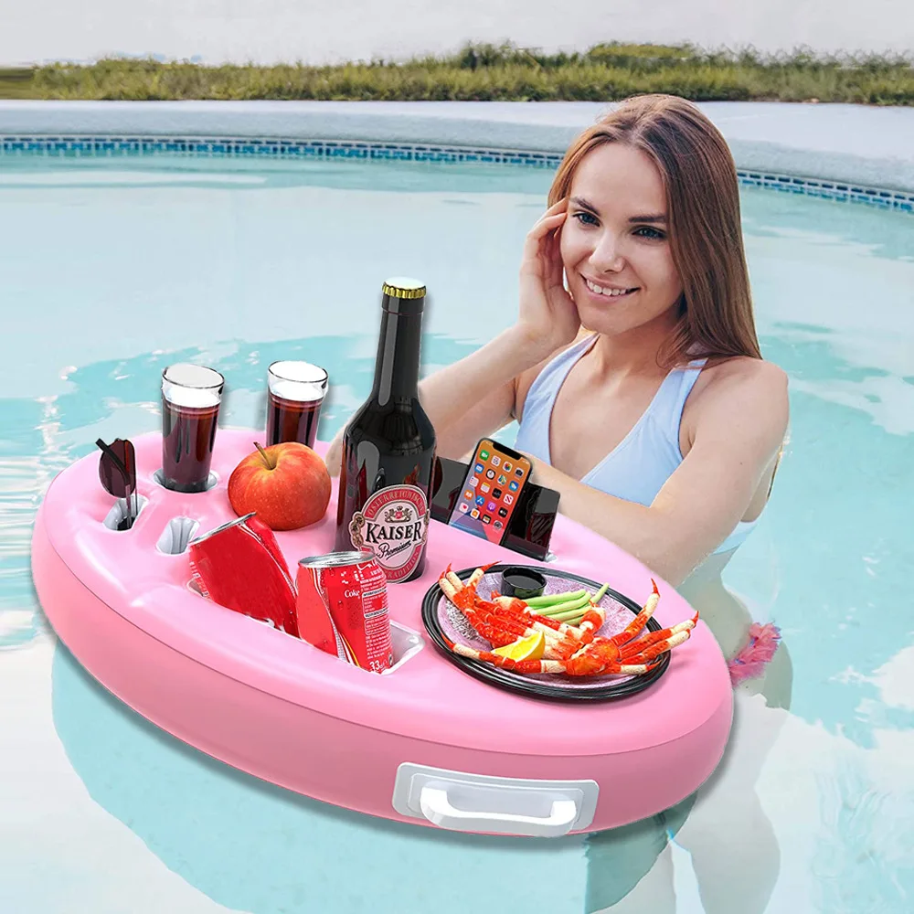 Inflatable Bucket Cup Holder Pool Accessories Beach Summer Swimming Family Party Float Beer Drink Tray Cooler Table Toy