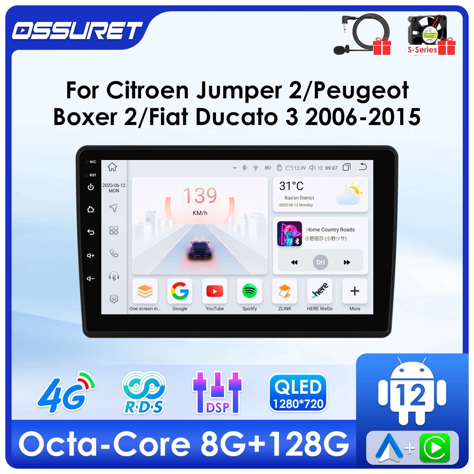 Carplay Android Auto Car radio For Fiat Ducato 3 Citroen Jumper 2 Peugeot Boxer 2 Autoradio multimedia player 2din Touch Screen