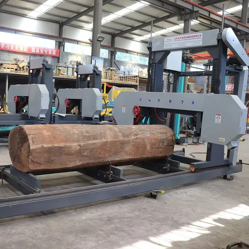 Industrial Wood Cutting Machine Portable Band Sawmill Hydraulic Log Loading Heavy Duty Timber Processing Mobile Log Cutting