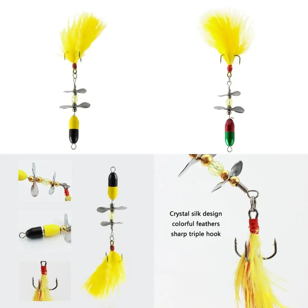 

Y1UC Fishing Lures 9g Propeller Wobbler Artificial Baits with Hook