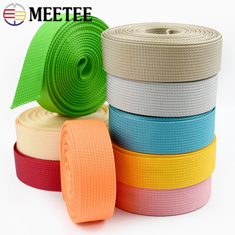 

5Meters Meetee 20/25/32/38/50mm Polyester Webbing Band for Bag Strap Safety Belt Ribbon Tape Bias Binding DIY Sewing Accessories