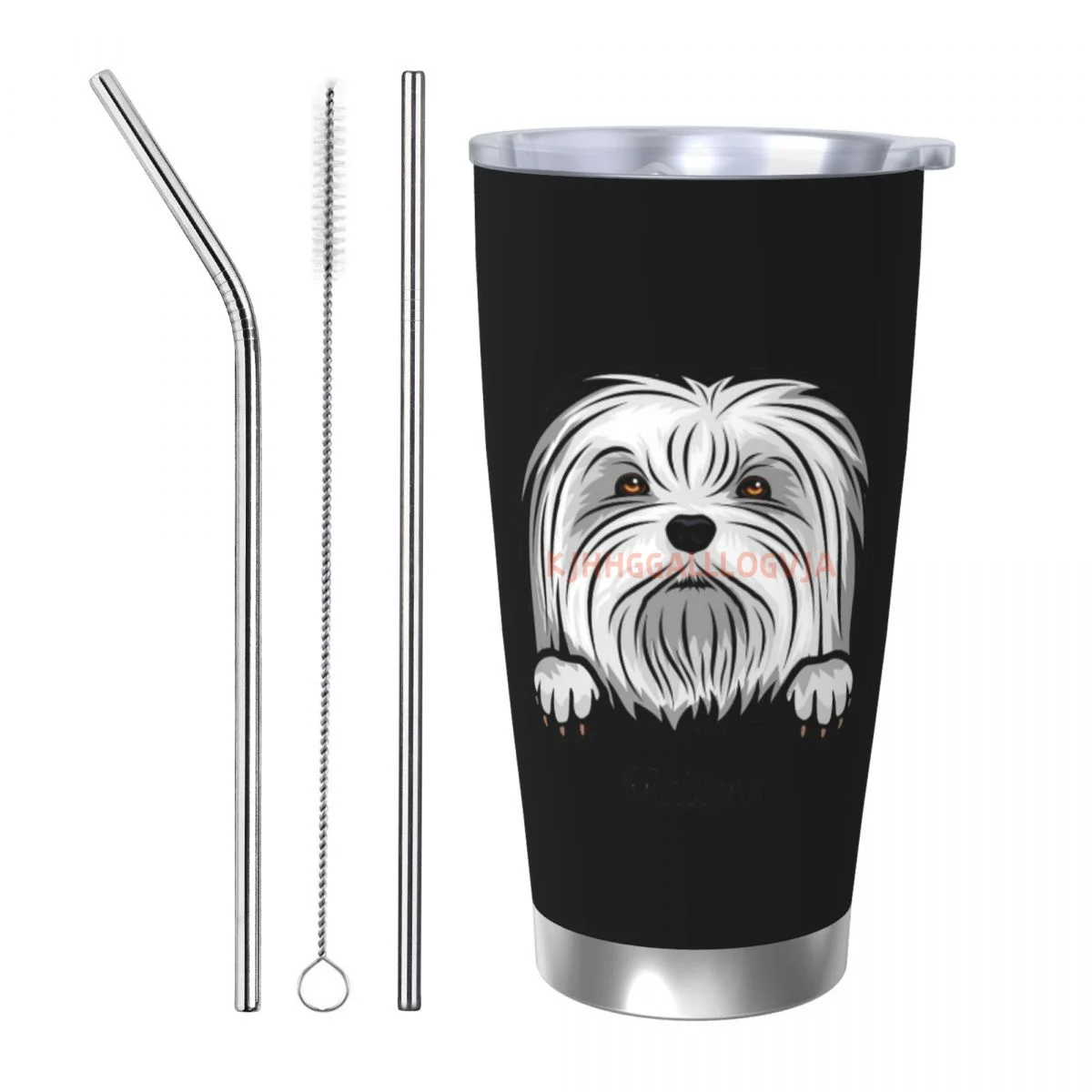 

Punk Cotton Peeking Dog Insulated 20oz Stainless Steel Thermo Coffee Cup Mug with Lid Tumbler for Office Home Car Bottl