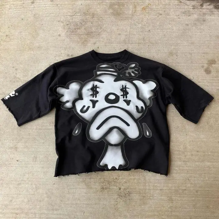 Harajuku monkey money graphic t shirts y2k tops print oversized t shirt gothic pro choice 2024 streetwear goth men clothing