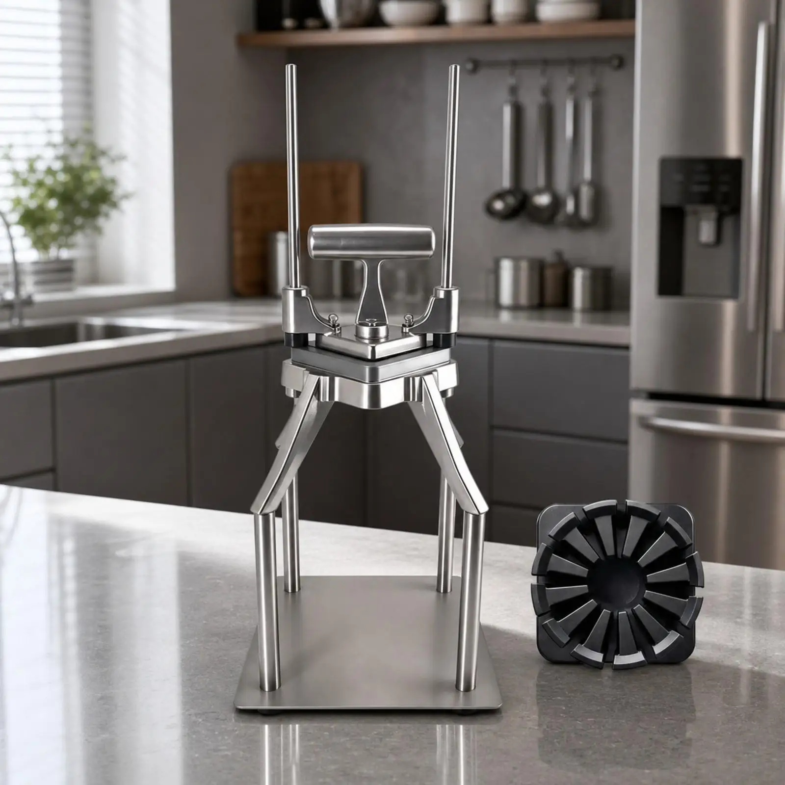 French Fry with Metal Base Countertop Cortador De Patatas Fritas Afilado