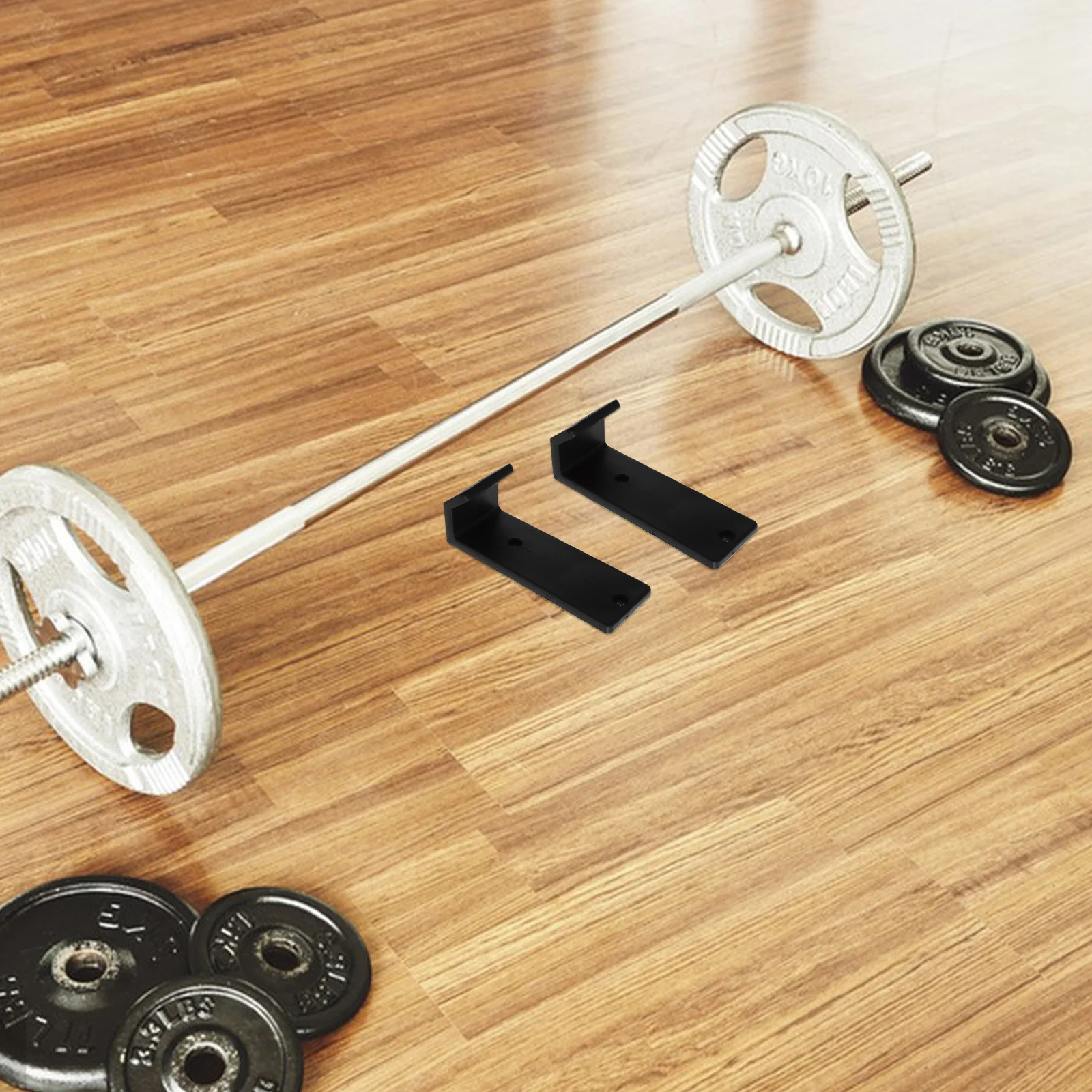 1 paio di ganci per bilanciere per squat, accessori per attrezzature da palestra in plastica resistente, salvaspazio, per riporre i pesi, ganci a J