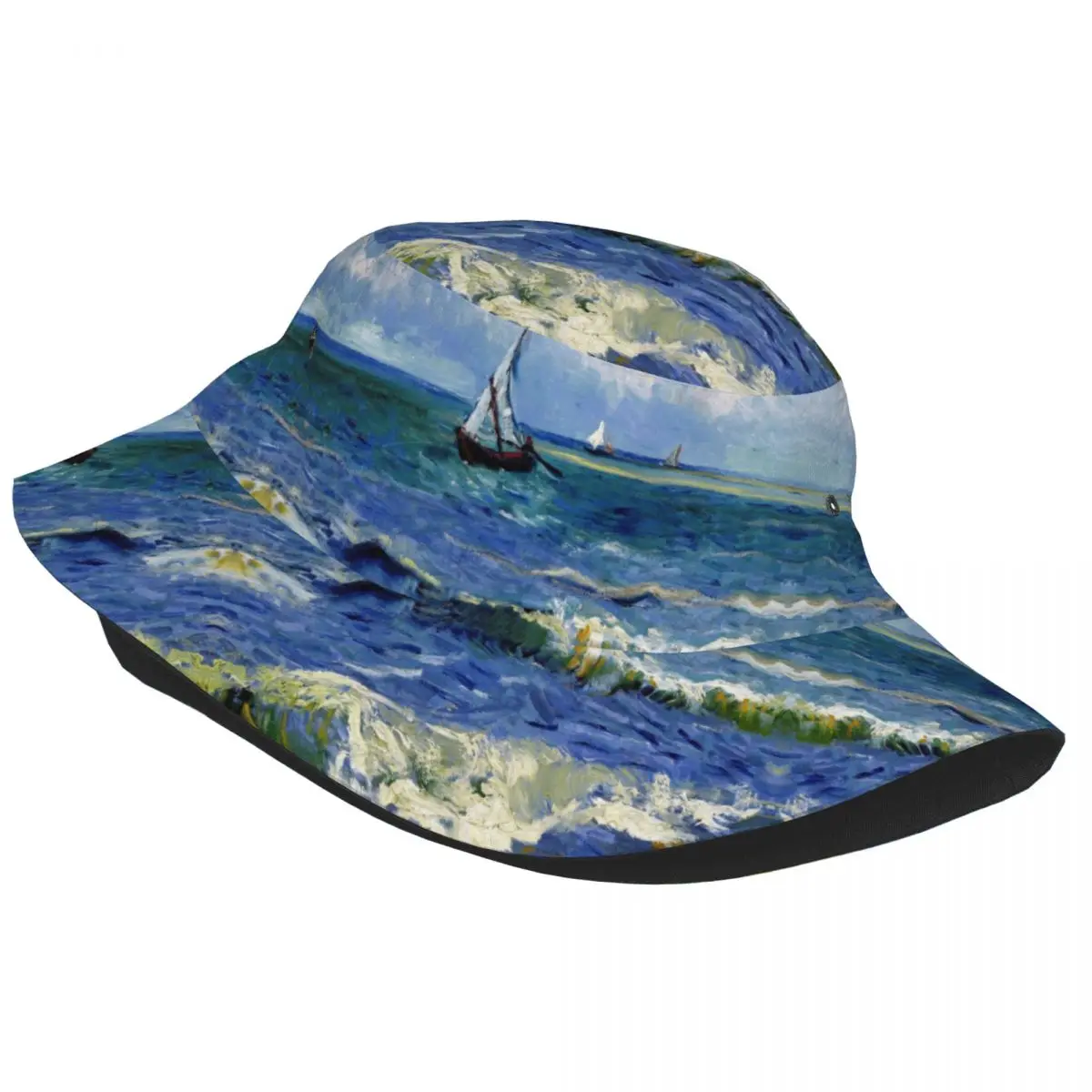 Vincent Van Gogh Bucket Hats Women Men Unisex Fashion Beach at Scheveningen in Stormy Weather Summer Fisherman Cap