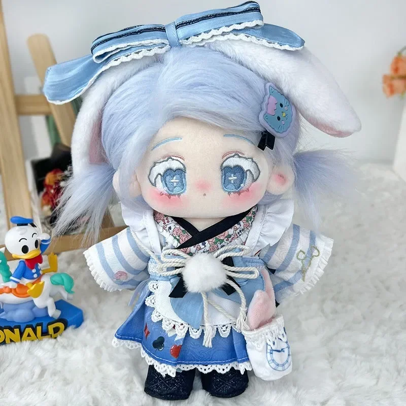 Kawaii Anime Role Doctor No Attributes Blue Pink Girl Cosplay 20cm Plush Stuffed Doll Body Cartoon Change Suit Plushies Toy Gift