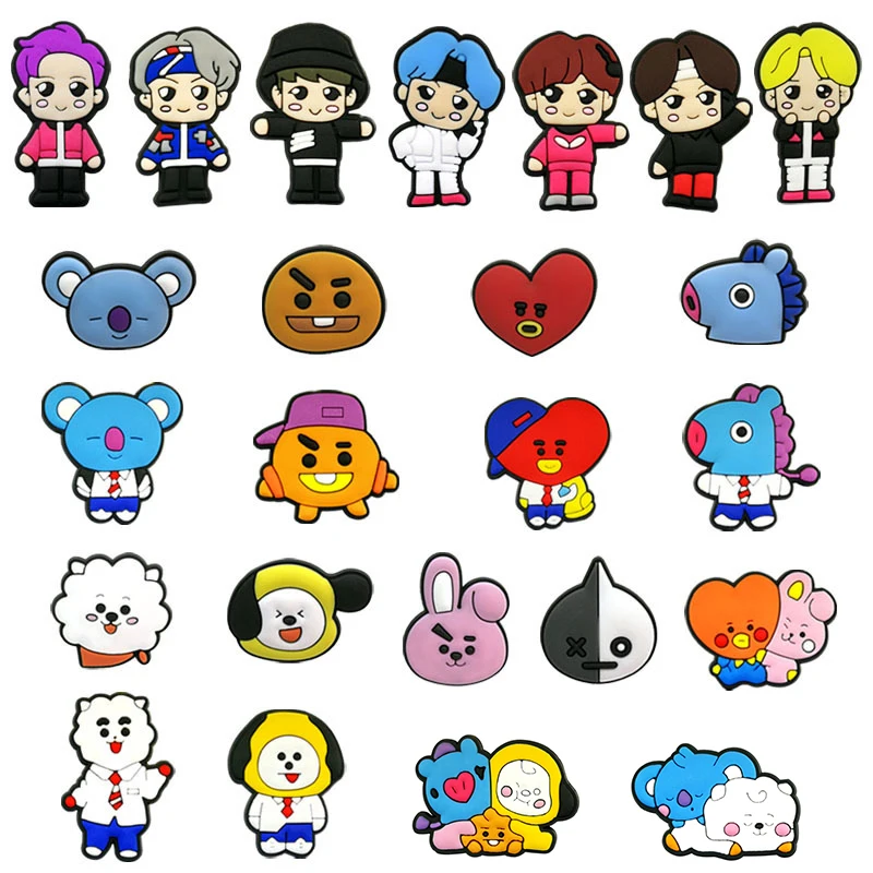 7-24Pcs Cartoon Series Shoe Charms For Clog Sandals,Shoe Decoration Accessories Shoe Pins Great Gift For Kids Men Women