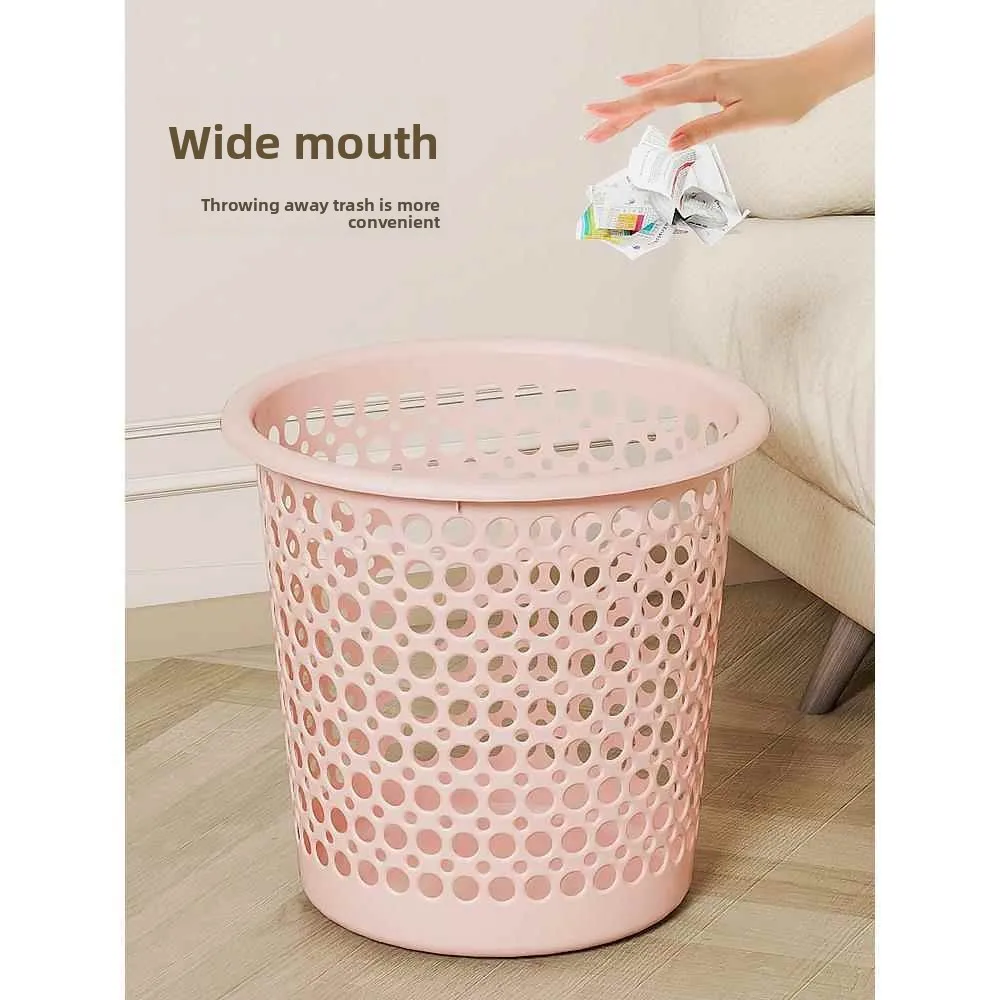 

Plastic Hollow out Toilet Batoom Waste Bin Home Kitchen Bedroom Office Paper Basket No Cover round ape 2L Capaci