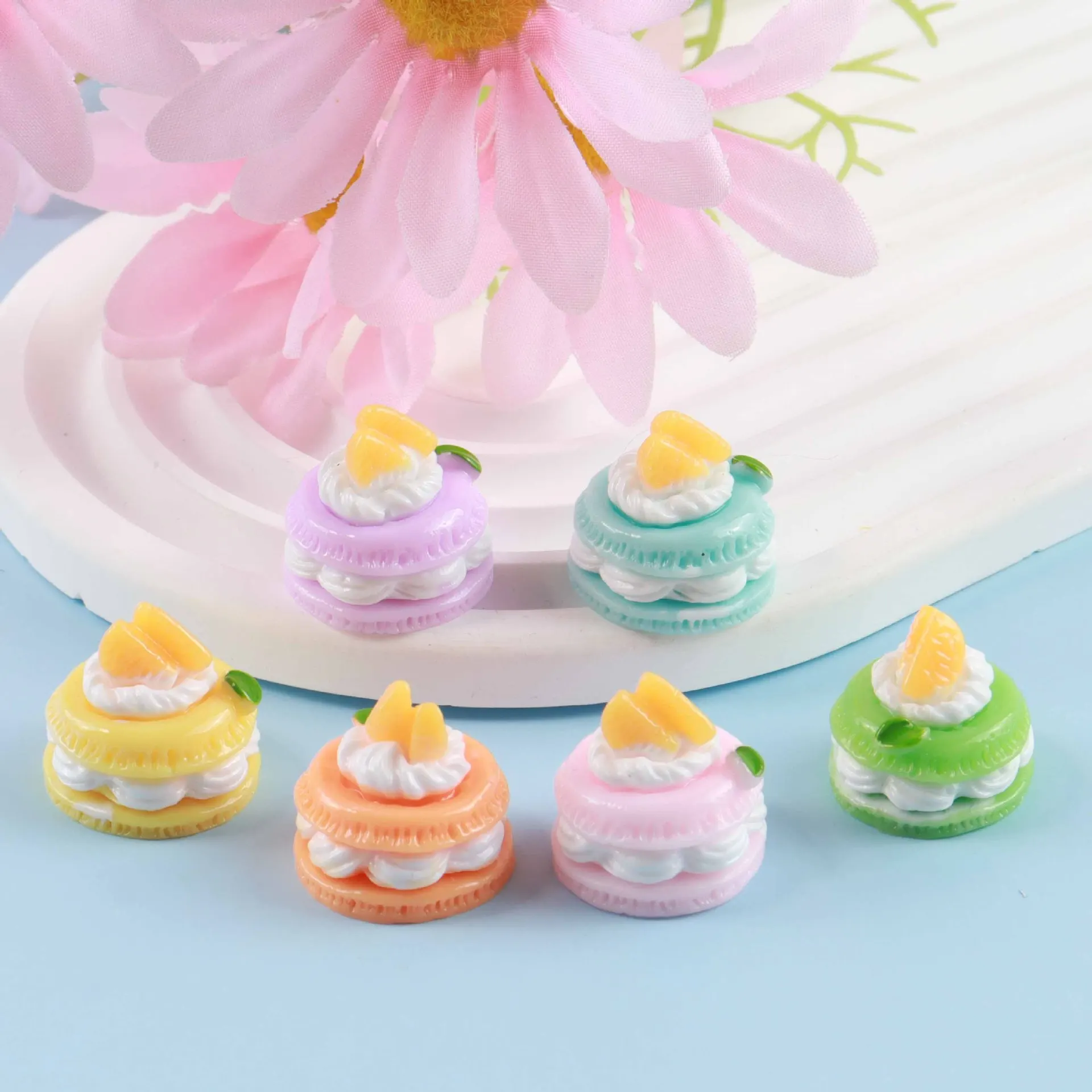 10Pcs Dollhouse Simulation Miniature Layer Cake Model Mini Dessert Food Toys Dolls House Kitchen Dinning Room Decor Accessories