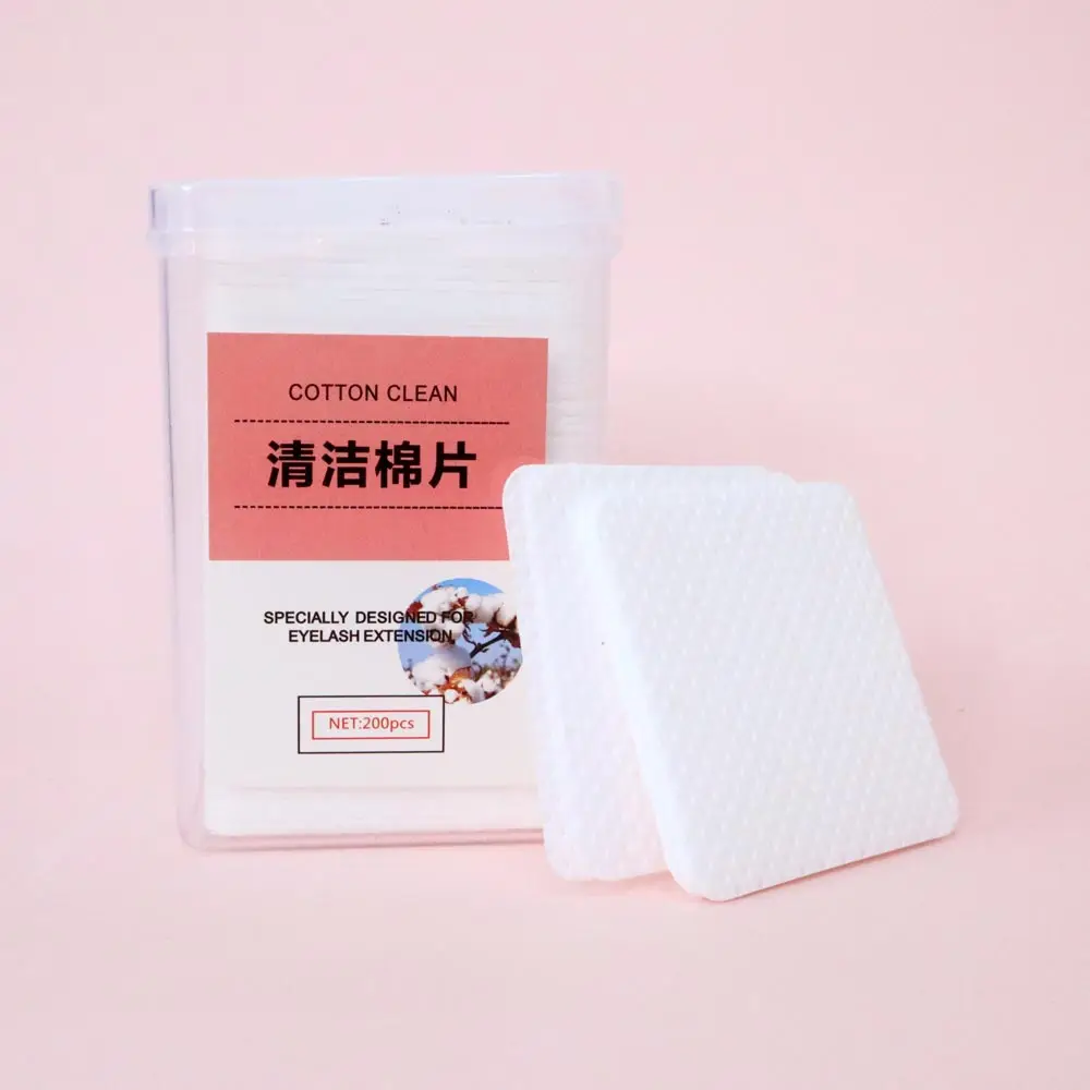 200PCS/Pack Lint-Free Paper Cotton Wipes Eyelash Glue Remover Wipe Clean Cotton Sheet Nails Art Cleanin Cleaner Pads